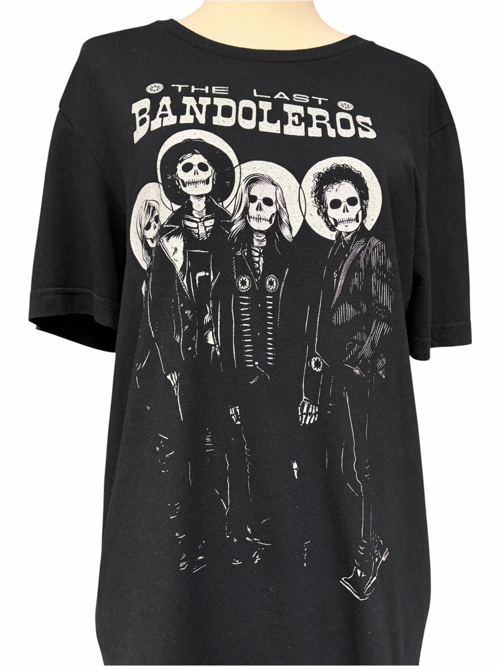 The Last Bandoleros Skeleton Band Graphic T-Shirt Black Size Medium